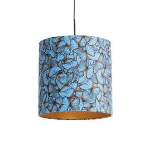 hanglampen Hanglamp met velours kap vlinders goud 40 cm Combi StofStaal Multicolor Ben je op zoek naar een prachtige basic Dan is deze zeker wat voor Met
