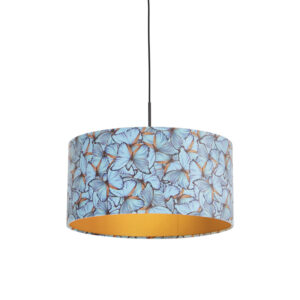 hanglampen Hanglamp met velours kap vlinders goud 50 cm Combi StofStaal Multicolor Ben je op zoek naar een prachtige basic Dan is deze zeker wat voor Met