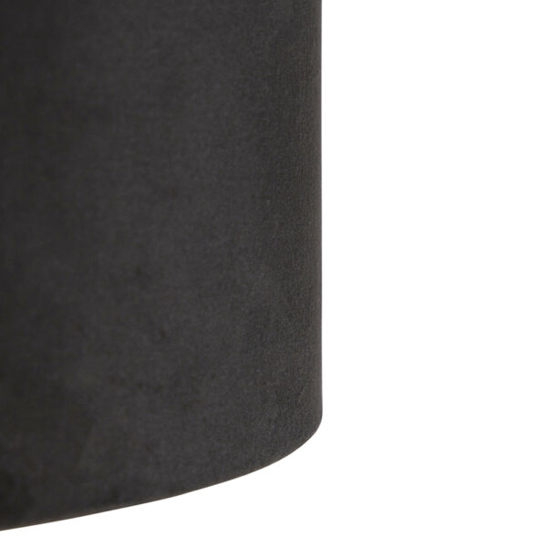 Hanglamp met velours kap zwart met goud 35 cm - Blitz I zwart - Afbeelding 2