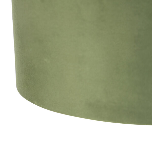 Hanglamp met velours kappen groen met goud 35 cm - Blitz II zwart - Afbeelding 2