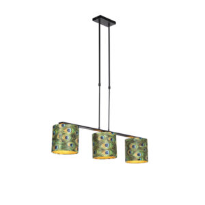 hanglampen Hanglamp met velours kappen pauw goud 20cm Combi 3 Deluxe StaalStof Multicolor Ben je op zoek naar de ideale combinatie tussen uniek en Dan is deze