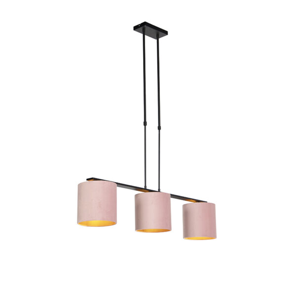 hanglampen Hanglamp met velours kappen roze goud 20cm Combi 3 Deluxe StaalStof Roze Ben je op zoek naar de ideale combinatie tussen uniek en Dan is deze precies