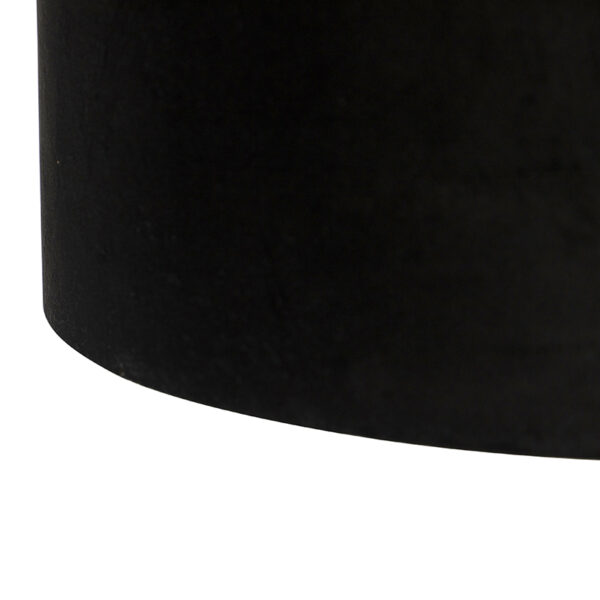 Hanglamp met velours kappen zwart met goud 35 cm - Blitz II zwart - Afbeelding 2