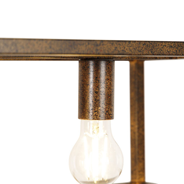 Industriële hanglamp roestbruin 4-lichts - Cage - Afbeelding 2