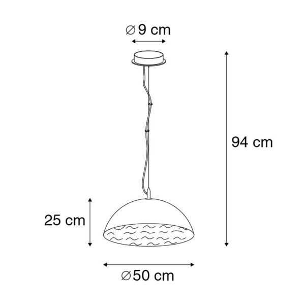 Industriële hanglamp roestbruin 50 cm - Magna Classic - Afbeelding 3