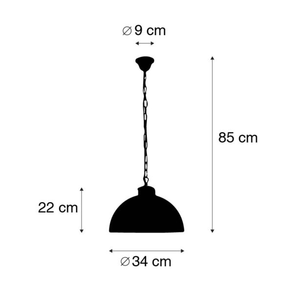 Industriële hanglamp roestbruin 35 cm - Magna Classic - Afbeelding 3