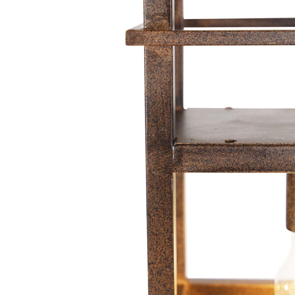 Industriële hanglamp roestbruin met rek 4-lichts - Cage Rack - Afbeelding 2