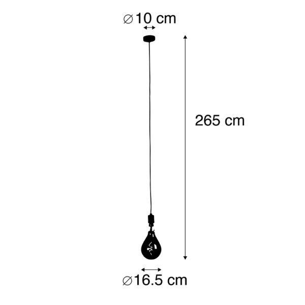 Hanglamp incl. A165 spiraal filament smoke glas - Cavalux - Afbeelding 3