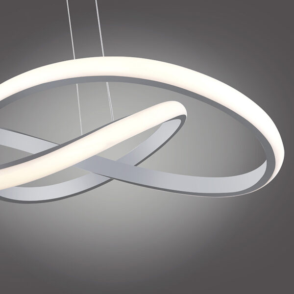 Hanglamp staal 57 cm 3-staps dimbaar incl. LED - Viola Due - Afbeelding 2