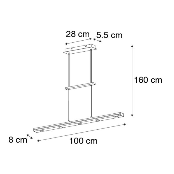 Hanglamp staal incl. LED met touch 3-staps dimbaar - Sanne - Afbeelding 3
