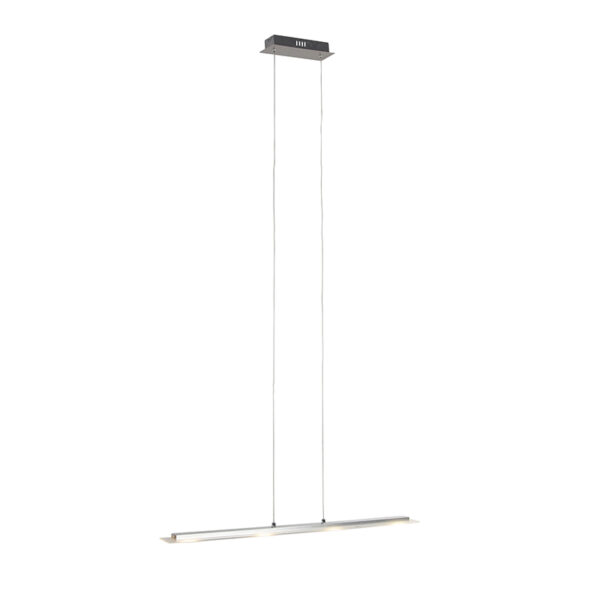 Hanglamp staal met glasplaat incl. LED met touchdimmer - Platina - Afbeelding 2