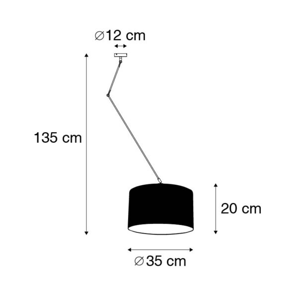 Hanglamp staal met kap 35 cm oud grijs verstelbaar - Blitz I - Afbeelding 3