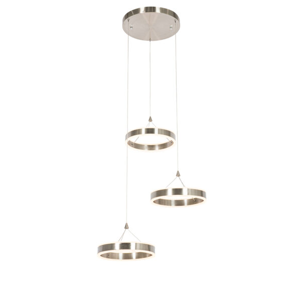 hanglampen Hanglamp staal rond incl. LED dimbaar Lyani AluminiumStaalKunststof Staal Soms hoeft een lamp niet veel poespas te zijn om perfect in je interieur
