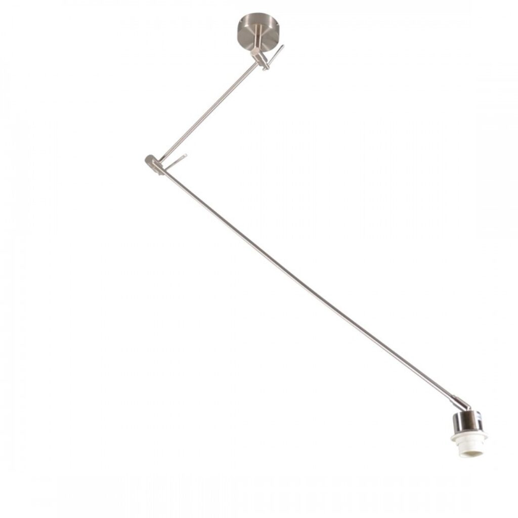 hanglampen Hanglamp staal zonder kap verstelbaar Blitz I Staal Strakke moderne stalen pendel geschikt voor alle kappen met E27 bevestiging. Door het basic