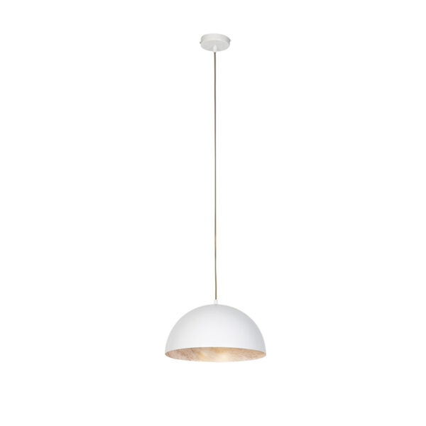 Industriële hanglamp wit met goud 35 cm - Magna Eco - Afbeelding 2
