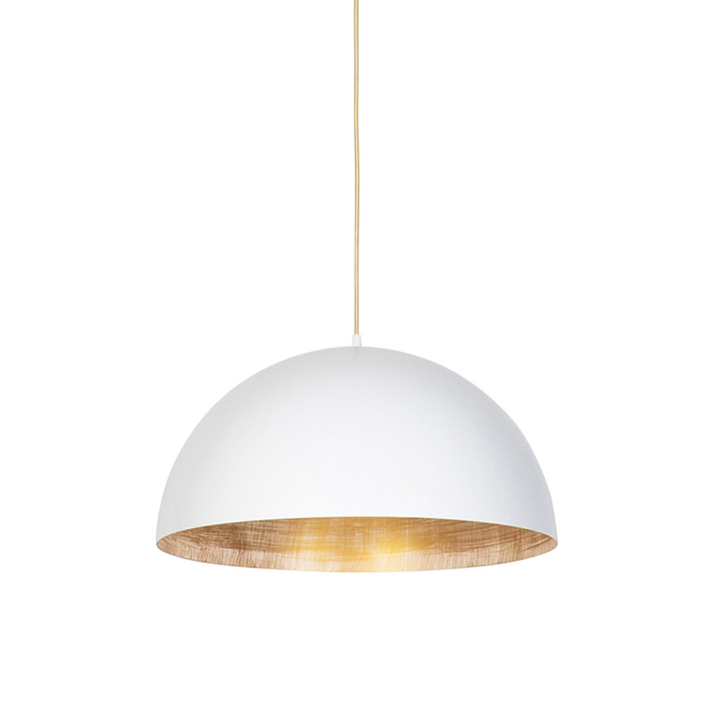 hanglampen hanglamp wit met goud 50 cm Magna Eco Staal Wit Een prachtige van Deze is een plaatje om te zien. lamp gemaakt staal. De buitenzijde en de