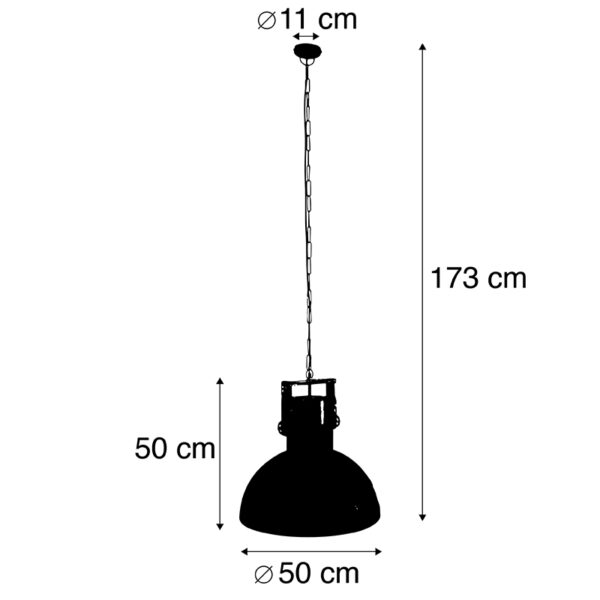 Industriële hanglamp wit met mango hout - Mangoes - Afbeelding 3