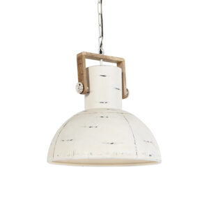 hanglampen hanglamp wit met mango hout Mangoes StaalHout Wit Een nostalgisch design in een nieuw De witte kleur het en de afwerking geeft stoere uitstraling.