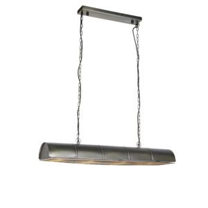 hanglampen hanglamp zilver Barrelo Staal Donkergrijs De is een prachtige die jouw interieur echte look geeft. combinatie van het zink en afgewerkte rooster aan