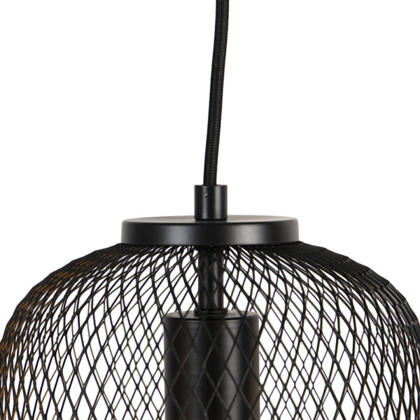 Industriële hanglamp zwart 110 cm 3-lichts - Bliss Mesh - Afbeelding 2