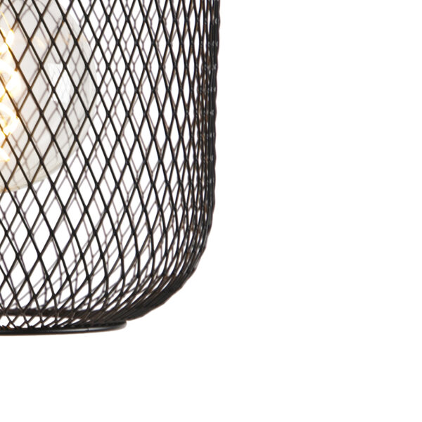 Industriële hanglamp zwart 45 cm 3-lichts - Bliss Mesh - Afbeelding 2