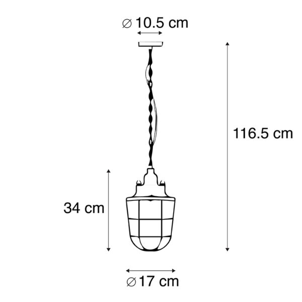 Industriële hanglamp zwart - Cabin - Afbeelding 3