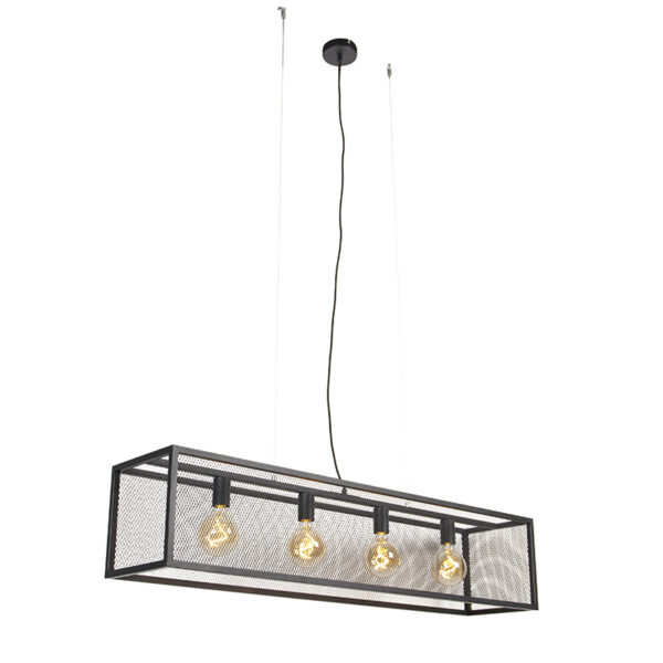 hanglampen hanglamp zwart 118 cm Cage Mesh Staal Zwart Heb je een grote eettafel of ruim Dan zou de daar perfect boven Het voordeel is dat deze lamp matcht in