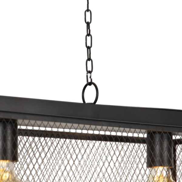 Industriële hanglamp zwart 3-lichts - Cage Robusto - Afbeelding 2