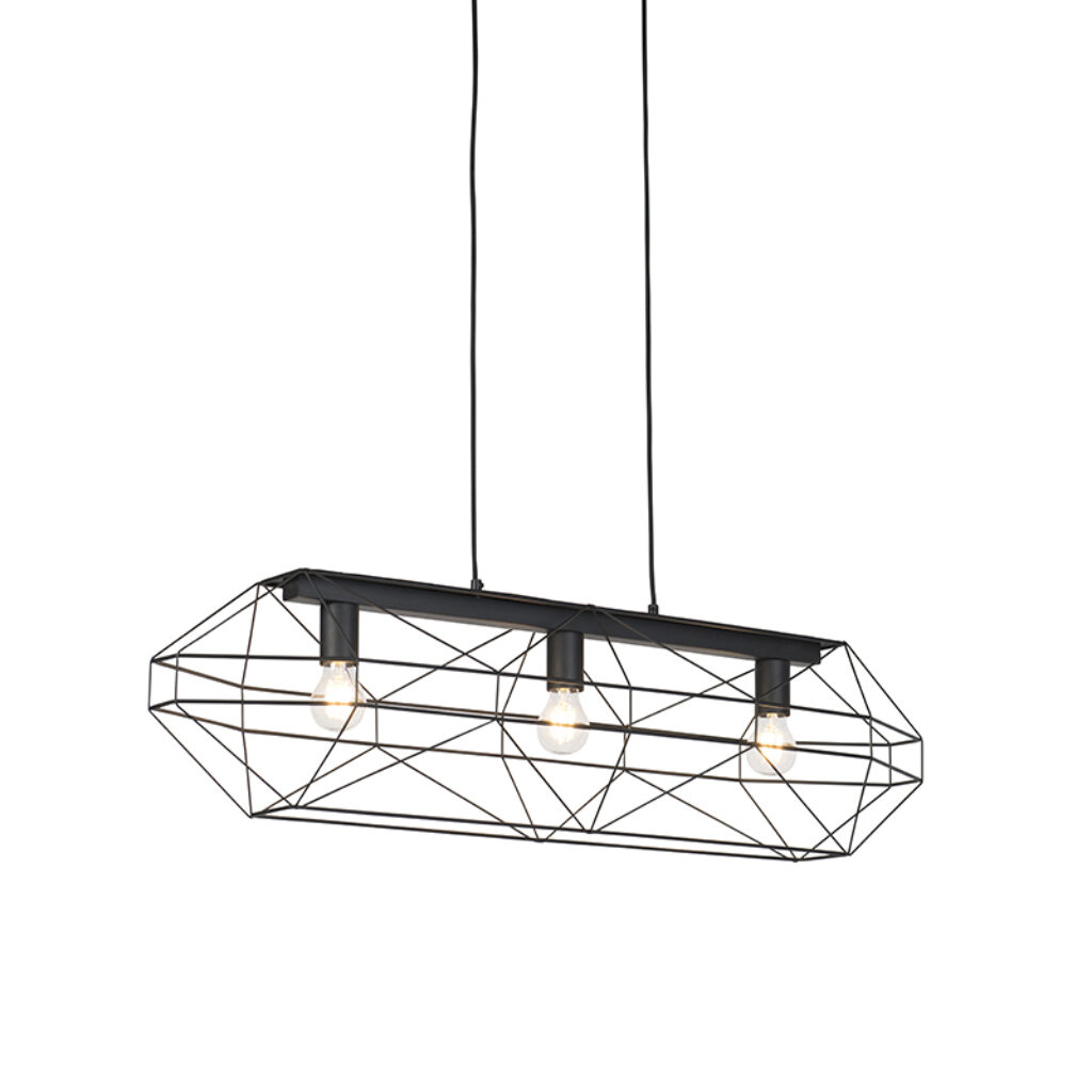 hanglampen hanglamp zwart Carcass Staal Zwart Design met frame gemaakt van dun metaal draad in gelakt. Een strak opengewerkt ontwerp wat een uiterlijk en gevoel
