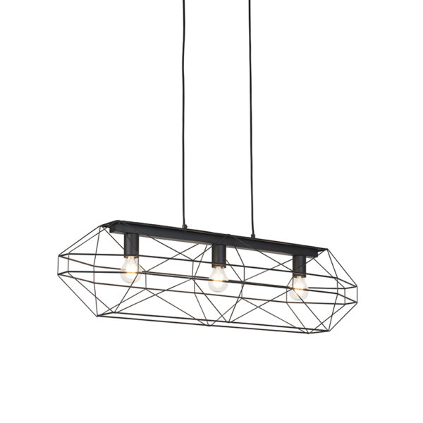 hanglampen hanglamp zwart Carcass Staal Zwart Design met frame gemaakt van dun metaal draad in gelakt. Een strak opengewerkt ontwerp wat een uiterlijk en gevoel