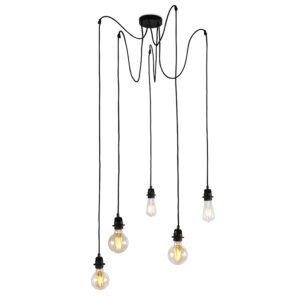 hanglampen hanglamp zwart Cava Staal Zwart De 5 is een stijlvolle voor de liefhebber. Met deze Hanglamp beschik je over vijf lampen die met elkaar verbonden