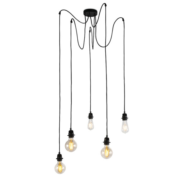 hanglampen hanglamp zwart Cava Staal Zwart De 5 is een stijlvolle voor de liefhebber. Met deze Hanglamp beschik je over vijf lampen die met elkaar verbonden