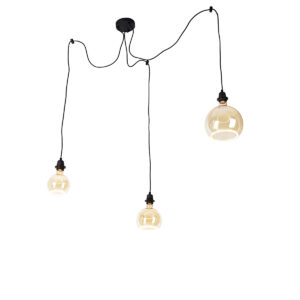 hanglampen Hanglamp zwart incl. deco G125 en G150 G200 Cava Staal Zwart