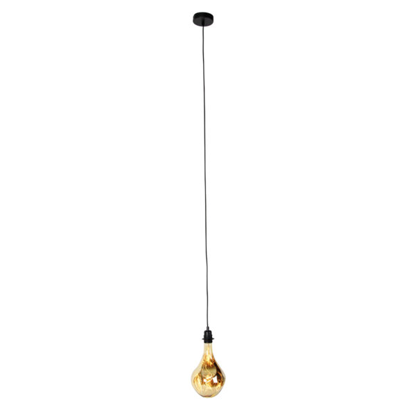 Hanglamp zwart dimbaar incl. LED amber dimbaar - Cava Luxe - Afbeelding 2