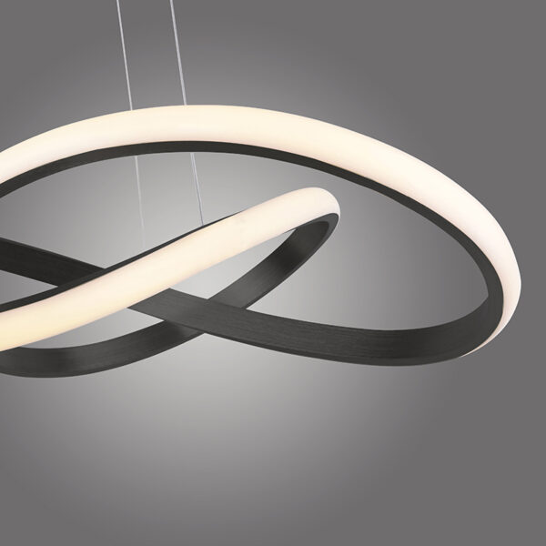 Hanglamp zwart 57 cm 3-staps dimbaar incl. LED - Viola Due - Afbeelding 2