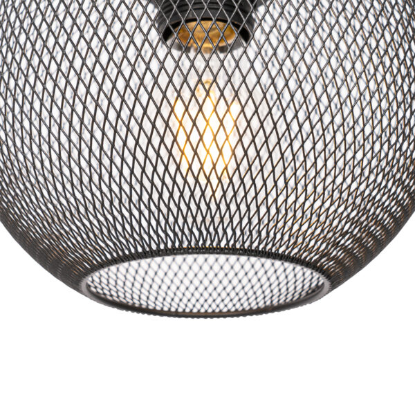 Industriële hanglamp zwart 3-lichts - Flor - Afbeelding 2