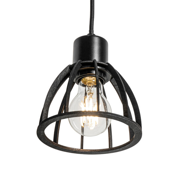 Industriële hanglamp zwart 4-lichts - Fotu - Afbeelding 2