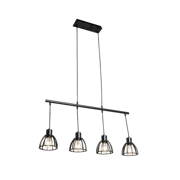 hanglampen hanglamp zwart Fotu StaalHout Zwart Wat is deze een stoere Hij gemaakt van hout met staal en afgewerkt in het zwrat. De vier open lampenkappen geven