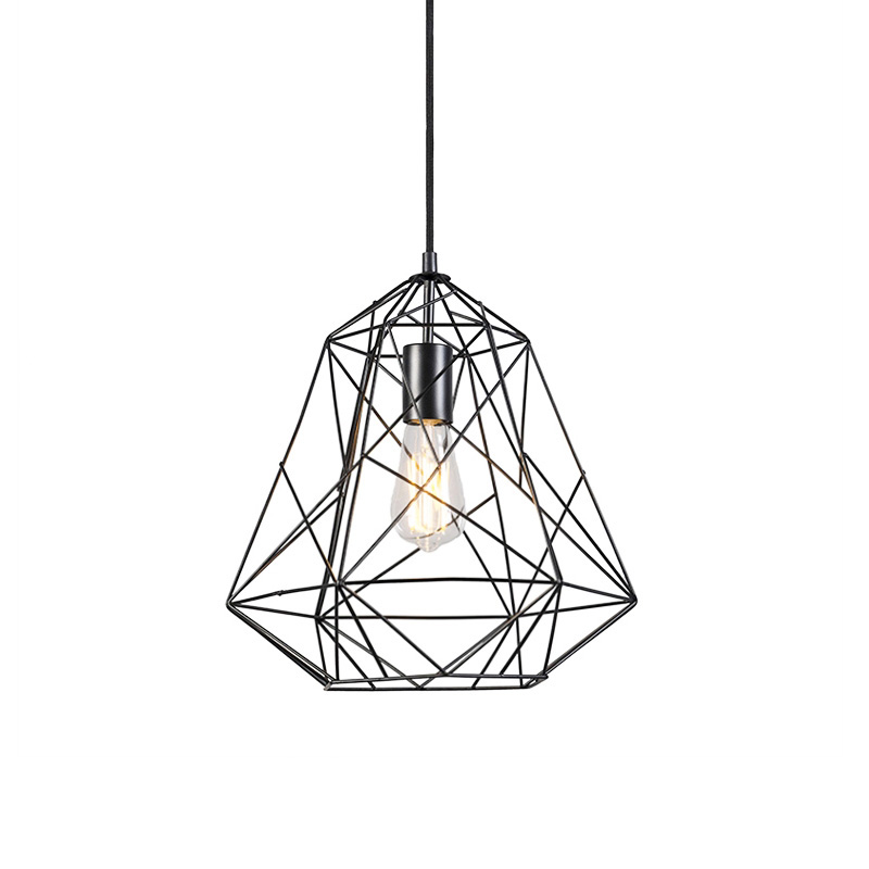 hanglampen hanglamp zwart Framework Basic Staal Zwart Design van enkel een frame gemaakt dun metaal draad in gelakt. Door de minimalistische vormgeving is
