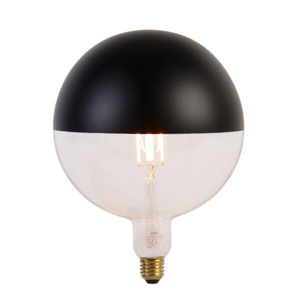 Hanglamp zwart 3-lichts incl. Kopspiegel zwart dimbaar - Cava Luxe - Afbeelding 2