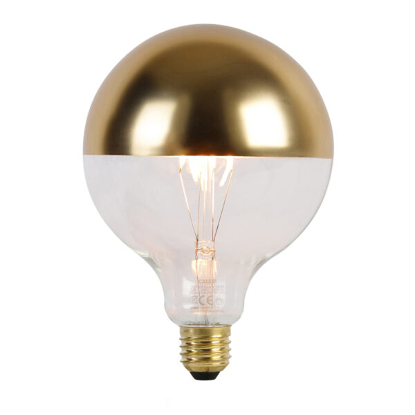 Hanglamp zwart 46 cm incl. G125 kopspiegel goud dimbaar - Leia - Afbeelding 3