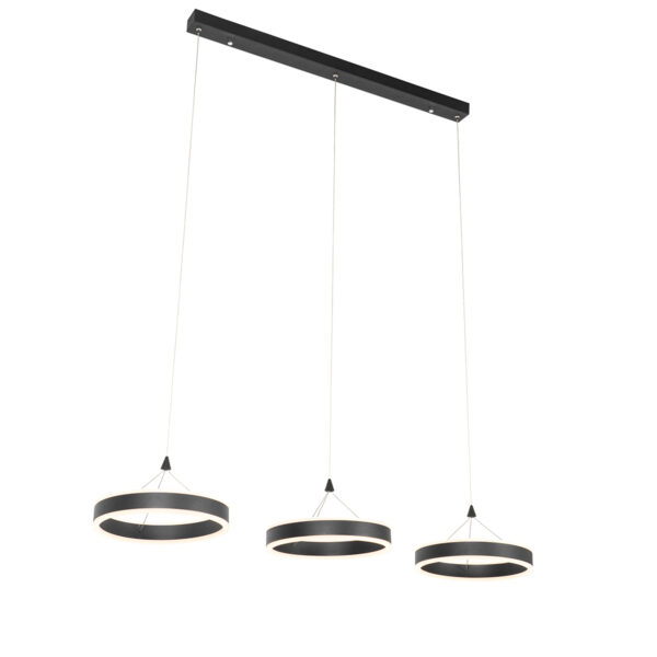 hanglampen Hanglamp zwart langwerpig incl. LED dimbaar Lyani AluminiumStaalKunststof Zwart Soms hoeft een lamp niet veel poespas te zijn om perfect in je