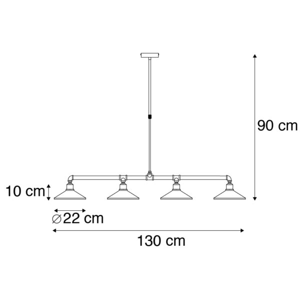 Industriële hanglamp zwart - 4 Laser - Afbeelding 3