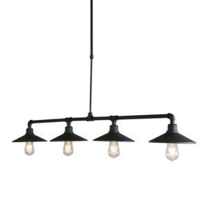 hanglampen hanglamp zwart 4 Laser Staal Zwart De Hanglamp is met vier gescheiden lichtbronnen waarmee je de eettafel perfect kunt verlichten. Deze stoere zwarte