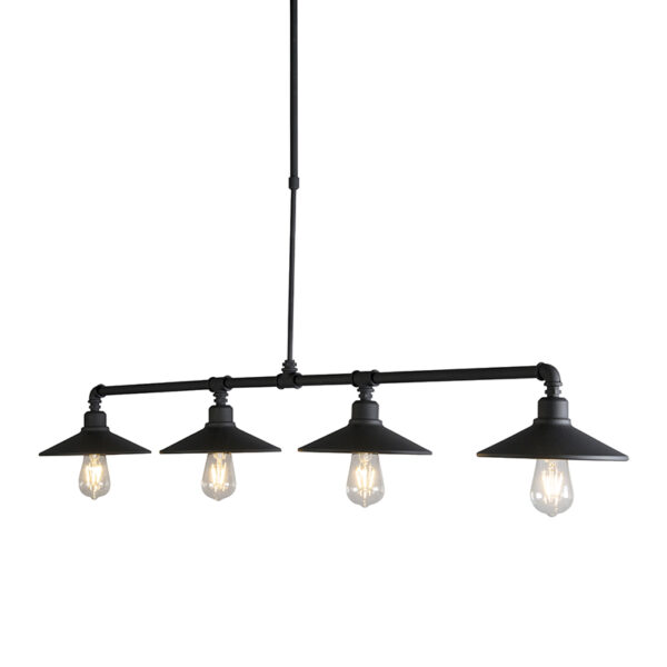 hanglampen hanglamp zwart 4 Laser Staal Zwart De Hanglamp is met vier gescheiden lichtbronnen waarmee je de eettafel perfect kunt verlichten. Deze stoere zwarte