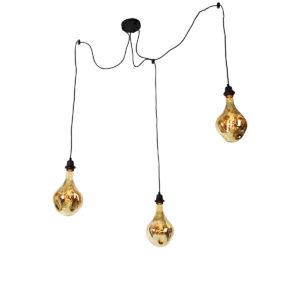 hanglampen Hanglamp zwart incl. LED amber dimbaar Cava Luxe Staal