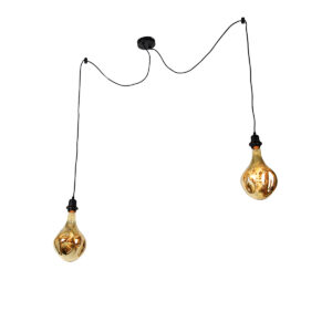 hanglampen Hanglamp zwart incl. LED amber dimmable Cava Staal Zwart