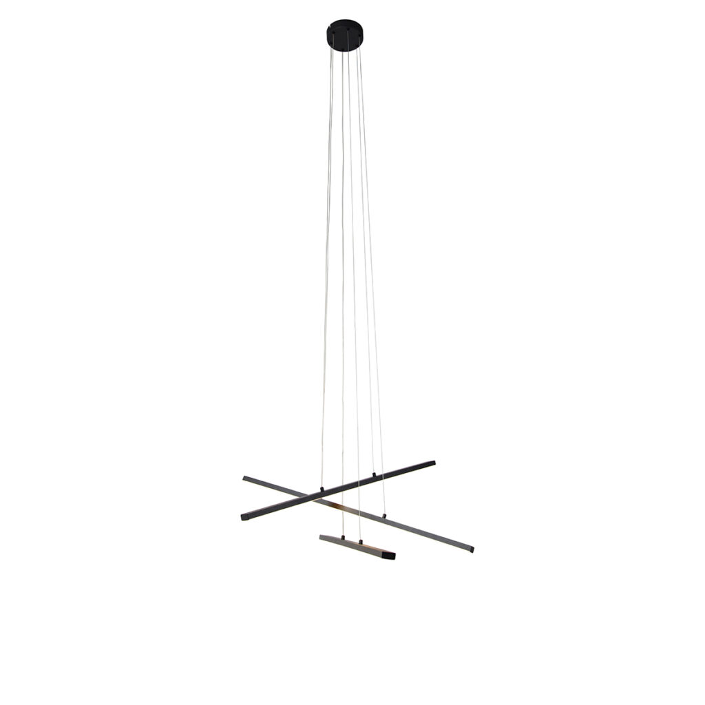hanglampen Hanglamp zwart incl. LED dimbaar Jolanta Aluminium Zwart Een moderne hanglamp nodig in je Kies dan voor onze leuke Hij heeft een hoogte van 200 cm en