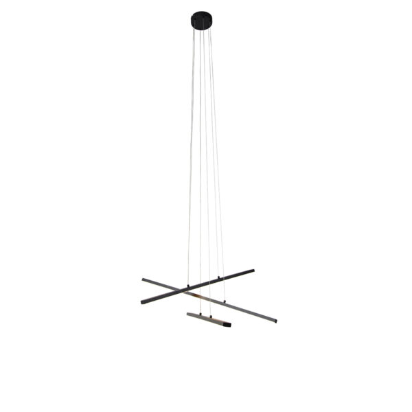 hanglampen Hanglamp zwart incl. LED dimbaar Jolanta Aluminium Zwart Een moderne hanglamp nodig in je Kies dan voor onze leuke Hij heeft een hoogte van 200 cm en
