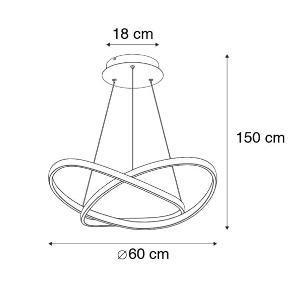 Hanglamp zwart incl. LED 3-staps dimbaar - Koers - Afbeelding 2